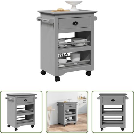 Rangement de cuisine -  Chariot de cuisine BODO gris 67,5x45x80 cm (1/5)