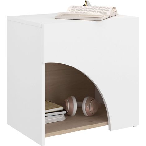Table de chevet Arabia Master Bedroom Blanc mat 48 x 47 x 34 cm (1/5)