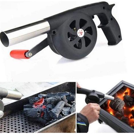 Lntyq Souffleur d'air manuel pour barbecue, souffleur de feu de barbecue, outil de manivelle pour la cuisine en plein air, pique-nique, camping