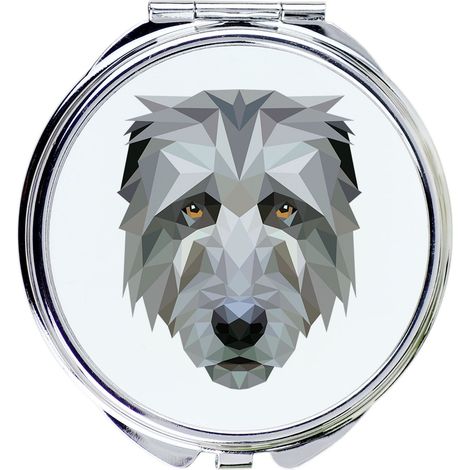 Irischer Wolfshund – ein Spiegel mit Foto und geometrischer Inschrift von Art-Dog (1/3)