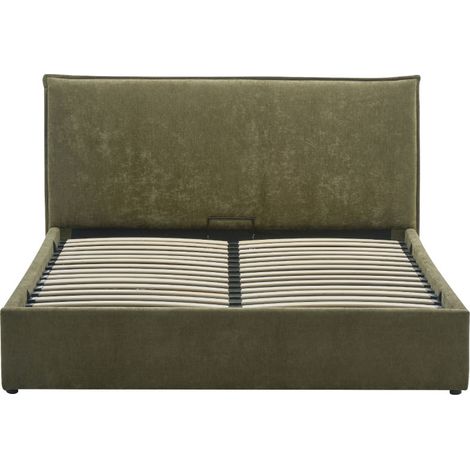 Lit coffre en tissu 160x200cm - Vert - Cama (1/5)