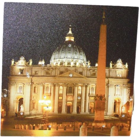 Quadretto quadro da parete strass vaticano 14 x 14 cm (1/2)