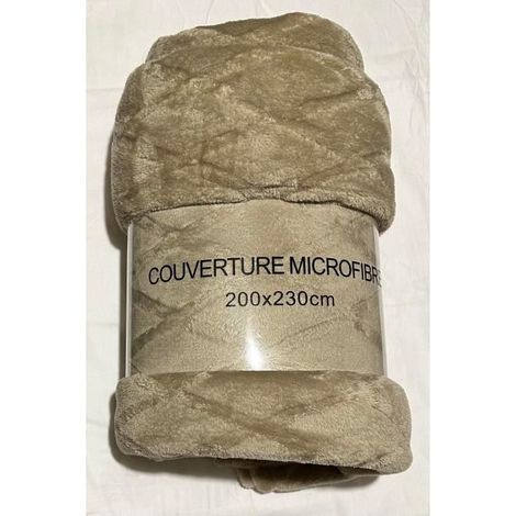 Plaid couvertureCanapéMicrofibre220X240beig foncé