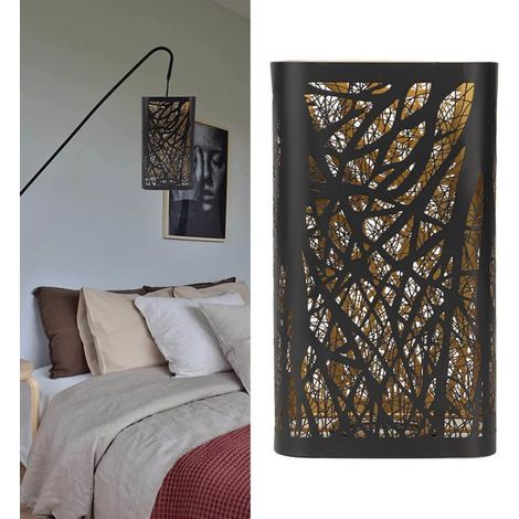 Abat-jour fer forgé – Sculpture forêt – lumière arborescente – chambre moderne – 11,5 cm