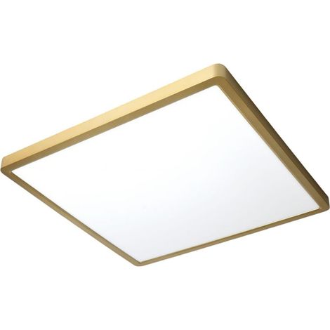 TrAdE Shop Traesio - Plafoniera Led Moderna Ultra Slim Quadrata 45w Ip40 Tecnologia Cct Con Switch Pq-450-3c - Oro Satinato (1/5)