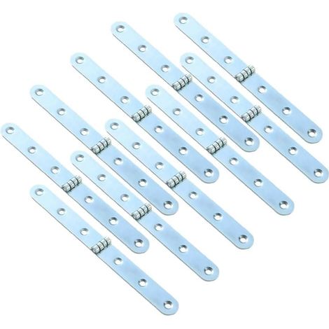Lot de 10 charnières de porte de bateau – Charnières robustes à 270 degrés pour table pliante en bois, porte d'armoire et projets de bricolage – 155 x 16 mm Argenté (1/5)