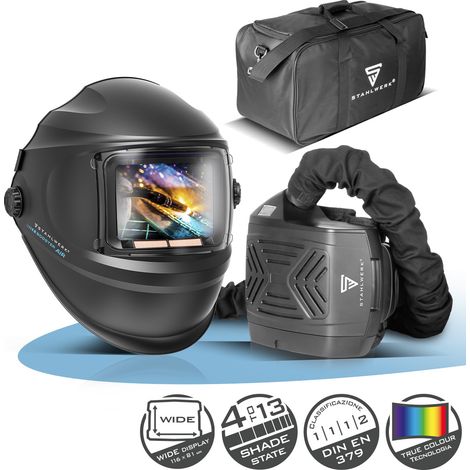 STAHLWERK casco automatico per saldatura BOOSTER AIR sistema di aria fresca TH3 protezione delle vie respiratorie PAPR
