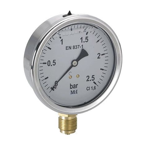 Manomètre Radial Glycérine Mâle 1/2" (15/21) - Ø100 mm - 0 à 250 bar - Arcanaute (1/2)