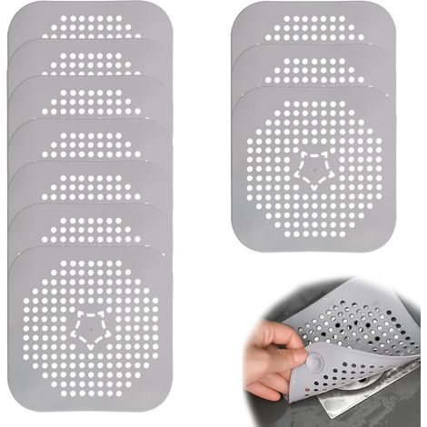 Filtre de douche pour cheveux, lot de 10 filtres gris, panier de douche, fixation par ventouse, pour cuisine, salle de bain, baignoire, douche