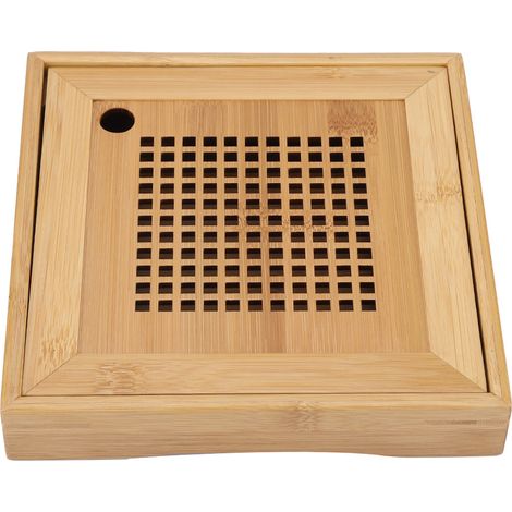 Mini plateau carré en bois pour service de thé Kungfu avec réservoir d'eau