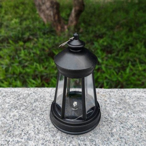 3X Lanterne Solaire D'Extérieur Étanche, Grande Lanterne de Phare, Source de Lumière LED, Lumières Décoratives de Jardin,Pp,Noir (1/5)