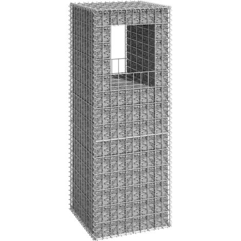 Poteau à panier de gabion Gabion pour Pierres Clôture de gabion 50x50x140 cm Fer KOL1896 (1/5)