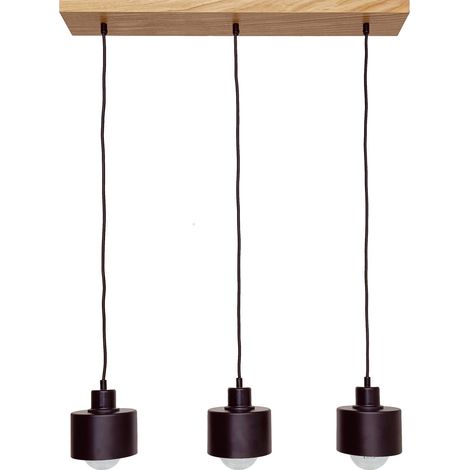 L谩mpara de techo colgante DIANA, l谩mpara de ara帽a tipo loft, madera, ROBLE, 3 pantallas, ELEGANTE (1/5)