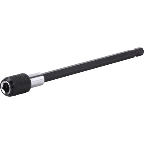 1/4 Inch Hex Shank Quick Release Screwdriver Drill Bit Holder (black knurling 150MM)