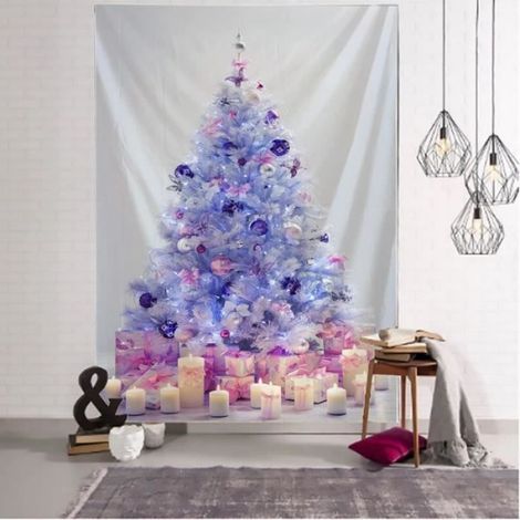 Tenture Murale - DD - Sapin de Noël - 150cm x 200cm - 100% Polyester - Décoration Intérieure (1/4)