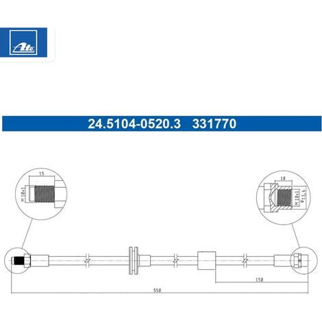 Flexible de frein ATE 24.5104-0520.3 BMW 34 30 3 411 443
