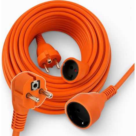 Cable de extensión para jardín de 20 m, 3 x 2,5 mm² de grosor, color naranja. (1/5)