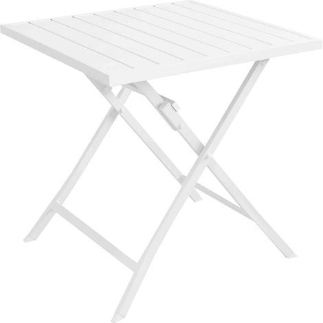 Tableau carré 70x70 cm Garden extérieur fermé avec structure en aluminium et plan à lattes  White