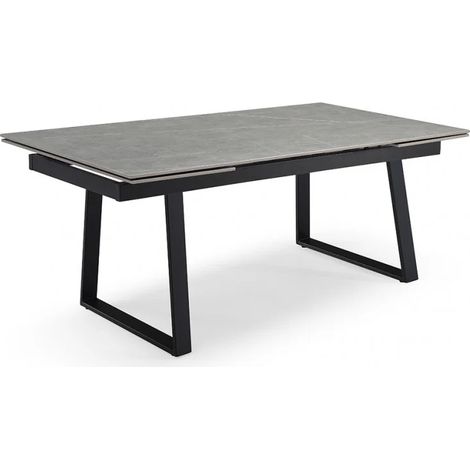 Table extensible 160/240 cm céramique gris marbré pied luge - ARIZONA 02 (1/5)