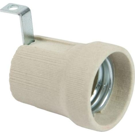 Portalampada e27 in ceramica con staffa esterna colore bianco fanton 62836