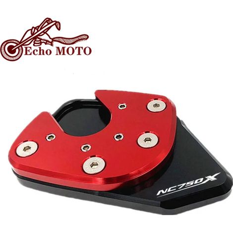 (Rouge) Compatible avec HONDA NC750X NC 750X NC750 X 2017-2019 Moto Béquille latérale CNC Extension de béquille Plaque de support Agrandissement maxpower (1/4)