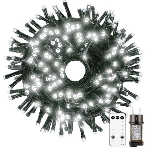 Guirlande Lumineuse Sapin de Noël, 20m 200 LED Blanche Guirlande Electrique Sapin avec Télécommande, Minuterie, 8 Modes, Etanche, Decoration Noel Exterieur et Interieur (1/5)