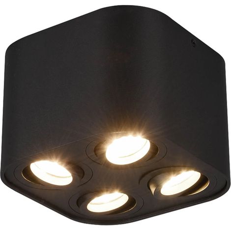 Spot plafonnier Trio COOKIE noir métal 4xGU10 carré (1/5)