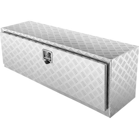 Mophorn Unterboden-LKW-Box, 121,9 x 43,2 x 45,7 cm, robuste Aluminium-Diamantplatten-Aufbewahrung, wasserdichter Werkzeugkasten mit Schloss, T-Griff-Verriegelung für LKW, Transporter, Anhänger