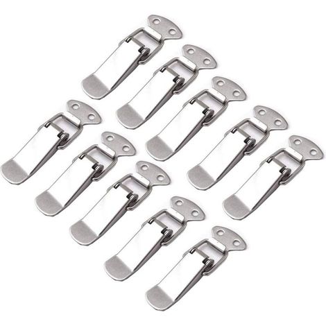 10 Pièces Loquet à Ressort Bascule Acier Inoxydable Fermeture à Levier Tiroir Hardware pour Coffre à Outils valise et Coffre (1/5)