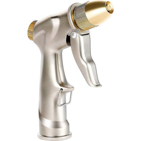 Garden Hose Nozzle, Heavy Duty Metal Water Nozzle Sprayer With Full Brass Nozzle (1/5)