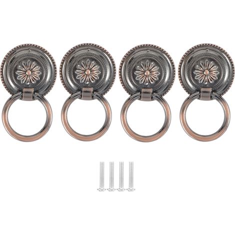 4Pcs Poignées de Tiroir Antique en Alliage de Zinc, Poignées de Porte et de Placard en Cuivre Antique, Quincaillerie de Décoration (1/5)