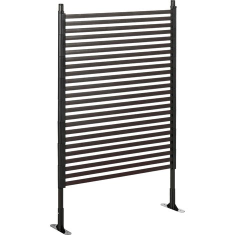 Panneau clotûre de jardin brise vue en métal extérieur avec pieds ou piquets à planter. modulaire. 93L x 22l x 150H cm
