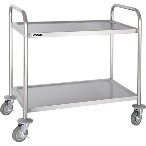 Chariot de débarrassage en inox 2 niveaux 810 x 455 x 855mm - Vogue (1/5)