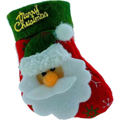 Bas de Noël motif Père Noël - 1 pièce - Pour couverts ou sapin - Décoration de Noël (1/5)