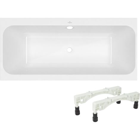 Villeroy & Boch – Baignoire droite 170 x 70 cm – Acrylique robuste – Écoulement central – Antidérapante classe A – Conçue pour 2 personnes