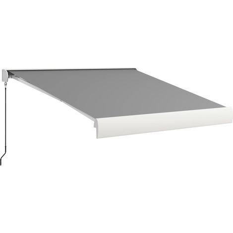 Banne extensible électrique/manuelle coffre complet télécommande armature aluminium 3 x 2,5 m gris clair