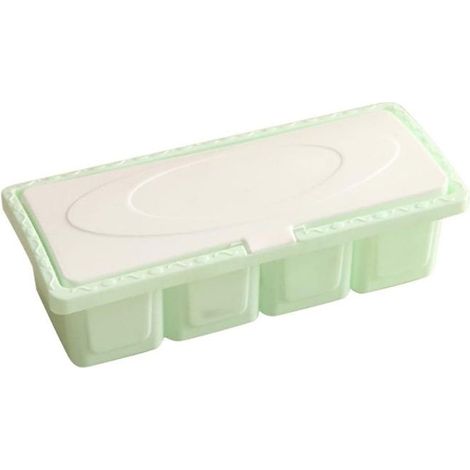 Set di contenitori per spezie, in plastica ABS – 4 scomparti – Verde (1/5)