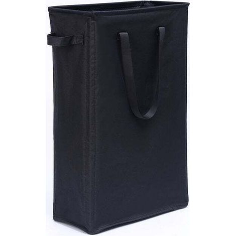45L Paniers à Linge avec Poignées(Noir), Pliable Panier à Linge Mince Sac à Linge en Tissue Oxford Rectangulaire Corbeilles à Linge Sac de Rangement p