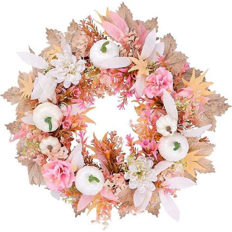 Couronne de fleurs pour Thanksgiving, couronne de récolte pour le jardin de la porte d'entrée (1/4)