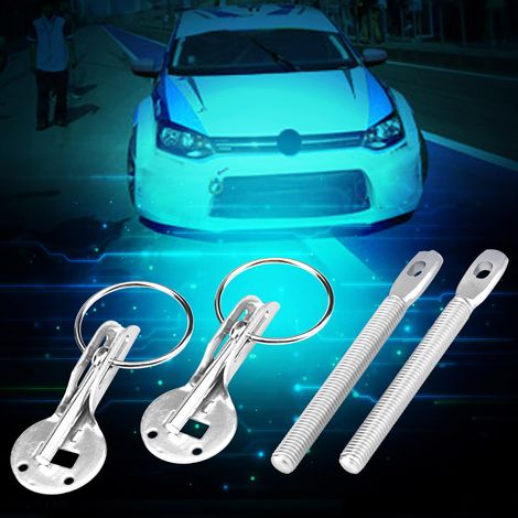 Kit de verrouillage universel pour capot de voiture de sport automobile (argenté) (1/5)