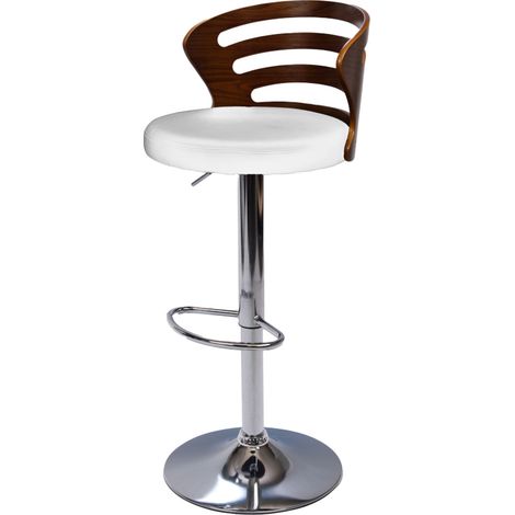 Amadeus - Tabouret de bar réglable en simili cuir blanc assise 65-75 cm Emilio (1/4)