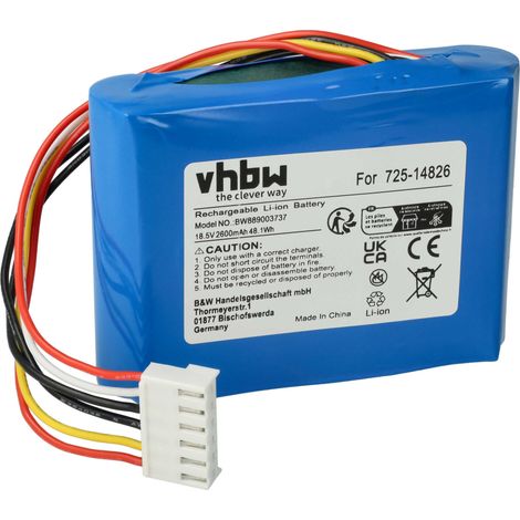 vhbw 1x batteria sostituisce Robomow 725-18426, 753-11203, 753-11204, 725-14826, 725-14827 per robot tagliaerba 2600mAh 18,5V Li-Ion