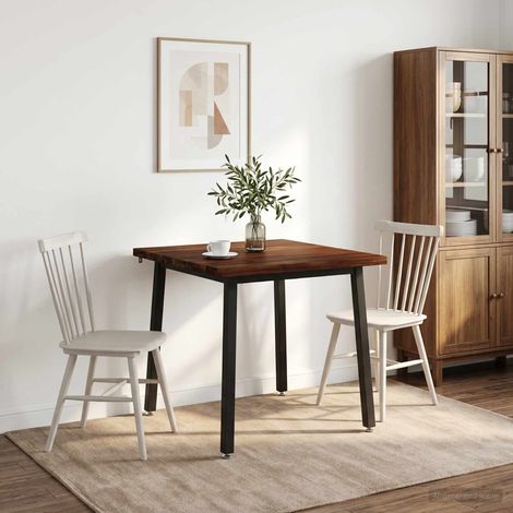 vidaXL 60 x 55 x 75 cm Madera de Acacia Sólida Marrón oscuro y negro (1/5)