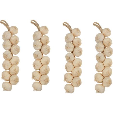 Guirlande Pendante 4 Pièces en Mousse Écologique D'ail Blanc, Décoration Réaliste pour Restaurant et Accessoires Photobooth Mariage (1/5)