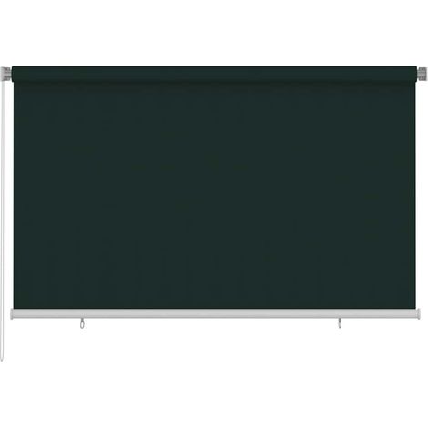 Persiana enrollable de exterior 245x140 cm verde oscuro HDPE vidaXL
