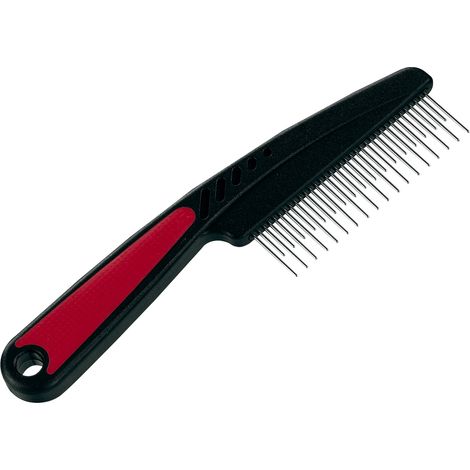 Ferplast Pettine per Cani e Gatti 2 in 1 Pelo Medio e Lungo, Denti Rotanti Cromati per non Irritare la Cute e Manico Antiscivolo