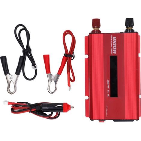 Onduleur Solaire 1000W avec Affichage LED, Convertisseur DC12V vers AC220V pour Véhicule et Camping (1/5)