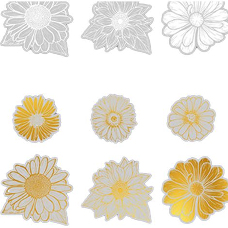Autocollants « Belle Journée » - Série Florale Rêveuse - Décoration pour journal intime avec papillons dorés et plantes (20 feuilles) - Marguerites Cachées (1/5)