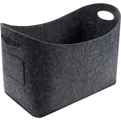Panier en Feutre - Pliable - Grand Capacité - 53 x 30 x 40 cm - Rangement Bûches Cheminée (1/4)