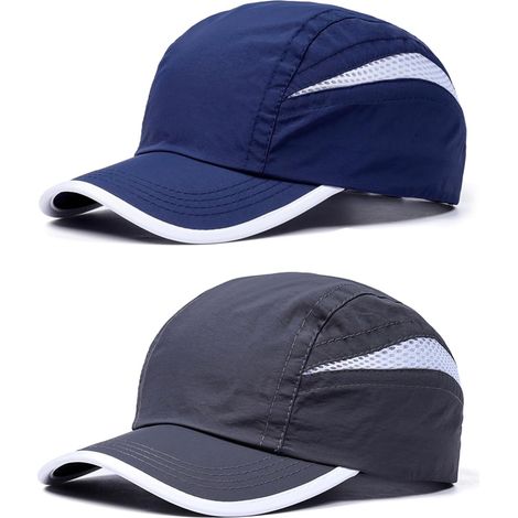 Casquette de Baseball Homme Femme,2 Paquets de Chapeau Soleil Séchage Rapide Respirantes Légère Réglable été Anti UV, Casquettes Running Visières Maille Chapeau Pliable Loisirs Randonnée (1/5)